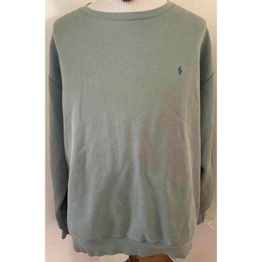 Polo Ralph Lauren Crewneck Sweatshirt Mens Size 2XL XXL Slate Green Blue Pony